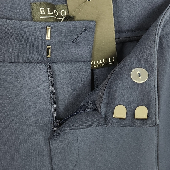 NWT ELOQUII Women's Size 18 Short Navy Blue Ponte Career Stretch Pants - Picture 4 of 8